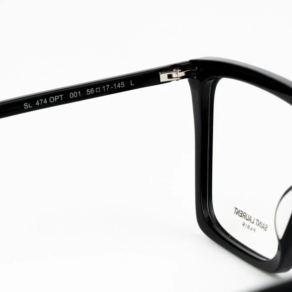 NEW Saint Laurent SL474OPT 001 Black Square Women Eyeglasses - Picture 10 of 11